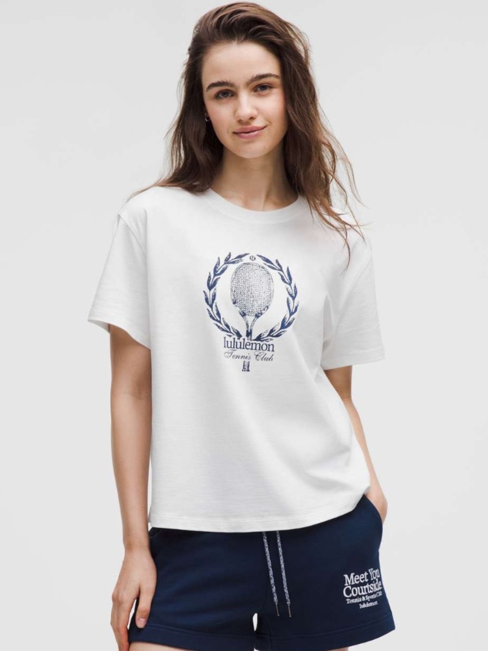 #906 Lululemon Relaxed-Fit Cotton T-Shirt Tennis Club White 10 NWOT